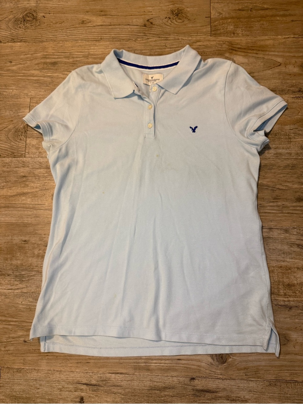 Light Blue Polo with Embroidered Eagle Logo